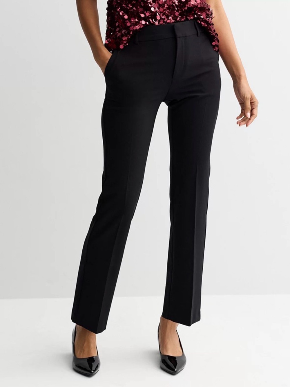 Nine West Black Straight-Leg Dress Pants